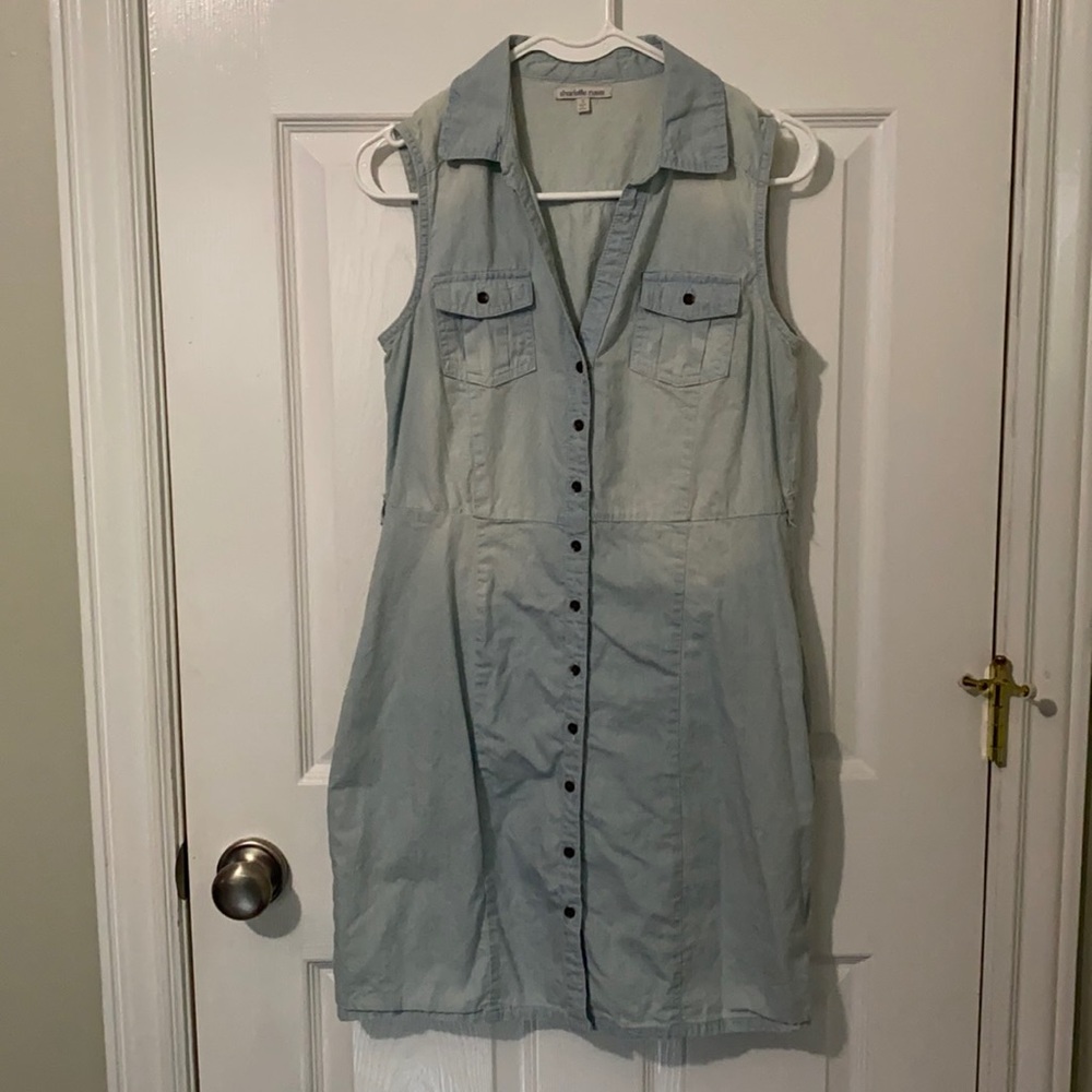 Sleeveless Denim dress w/ pockets
